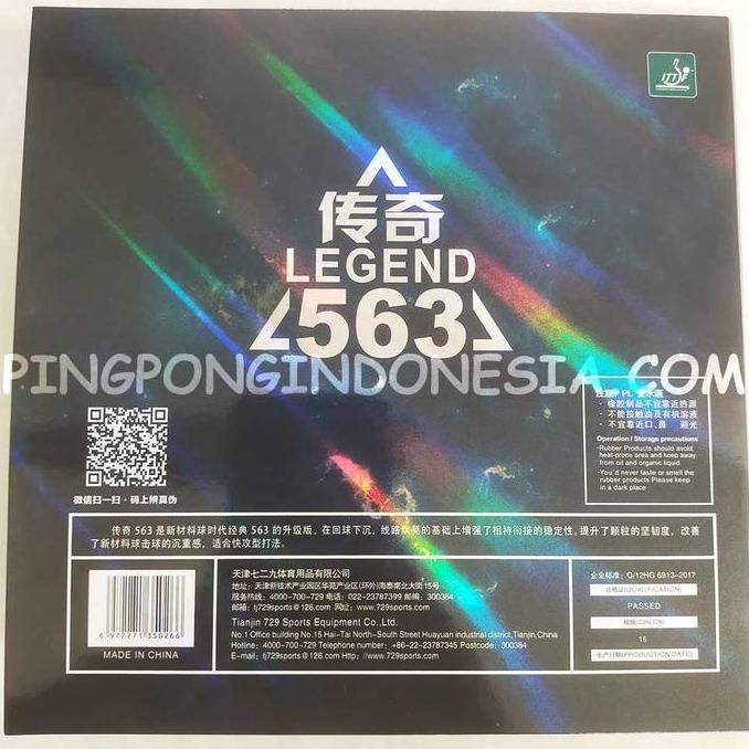 729 Legend 563 - Karet Bet Pingpong Medium Pips-out Bintik Sedang RITC