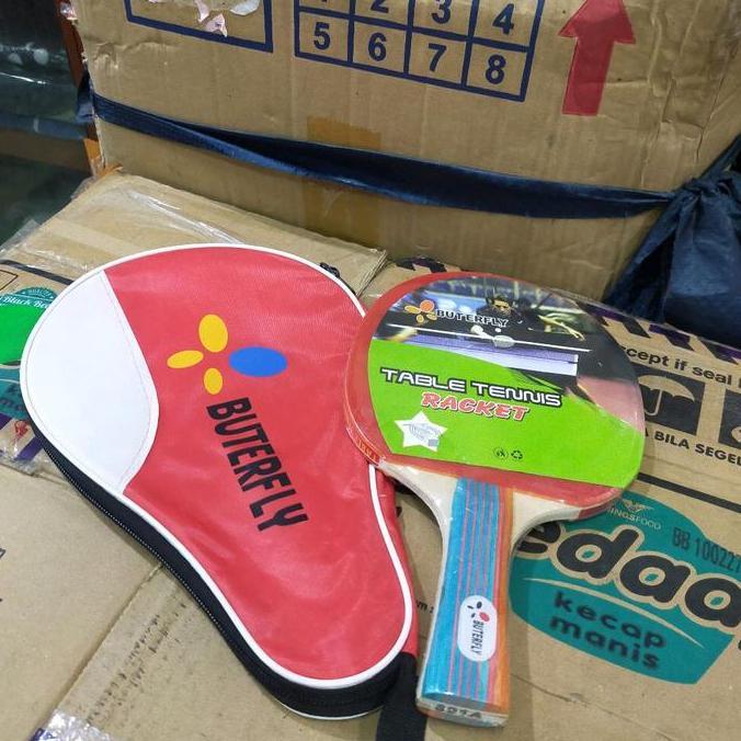 Bet Ping Pong Tenis Meja Butterfly Racket 891A CHN Plus Cover