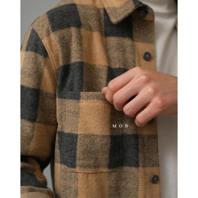 Shirt Jaket Flannel Good Fellow Bronze Plaid Orinal