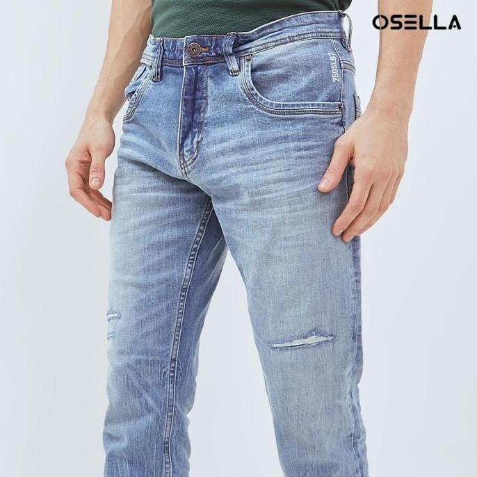 Osella Brando Slim Fit Denim Jeans In Lht Blue Wash 2O5012A1 | Celana Jeans Panjang Pria