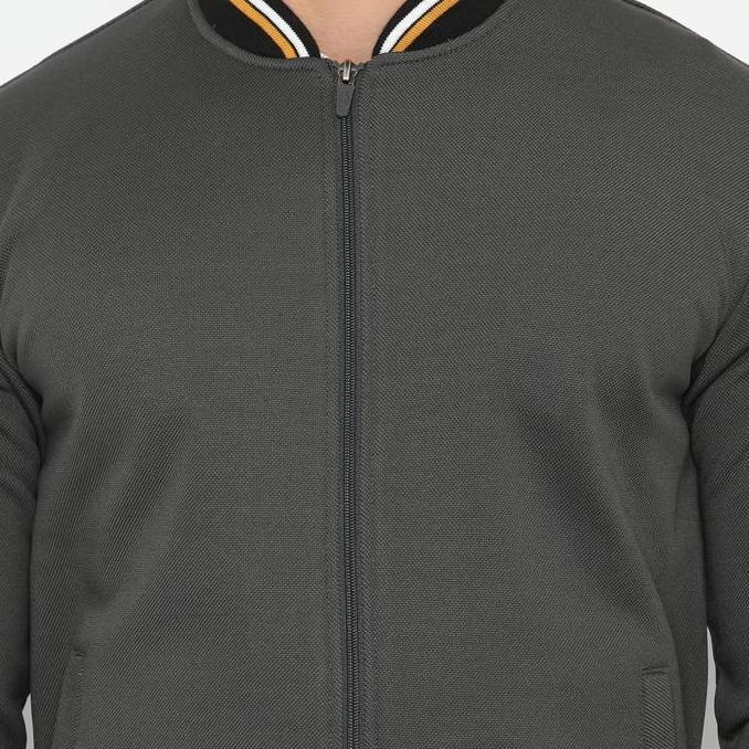 d&f Jaket pria unisex bomber -darkgrey