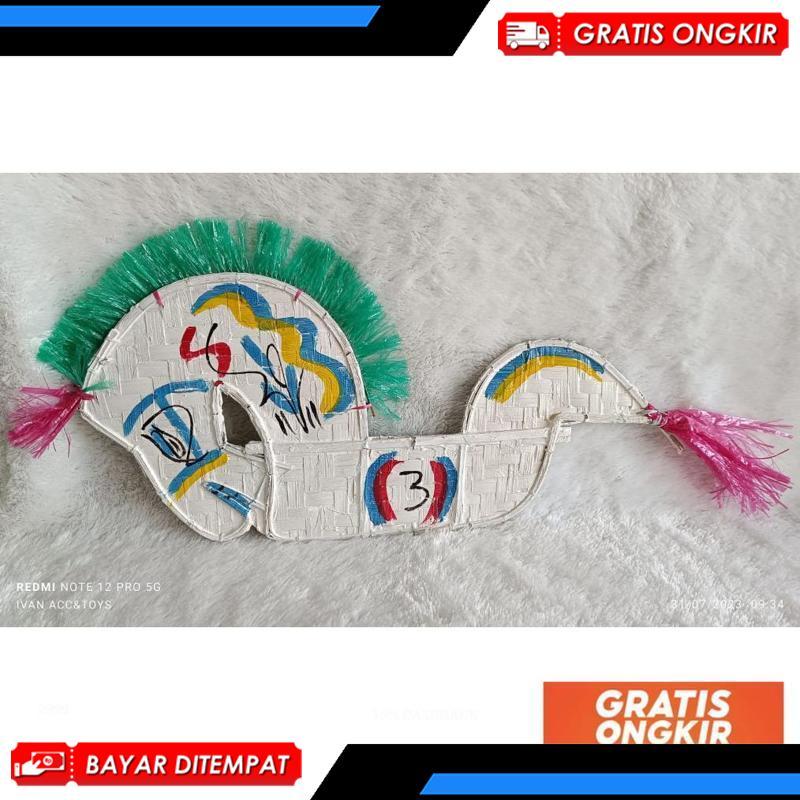 Kuda Kepang Anak Warna Merah Putih Hitam / Jaran Kepang / Jaranan / Kepang Anak / Kuda Lumping Anak 