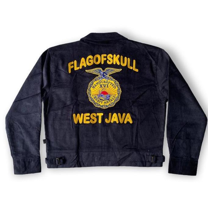 Work Jacket Corduroy (Boxy Fit), Flagofskull Official -Navy