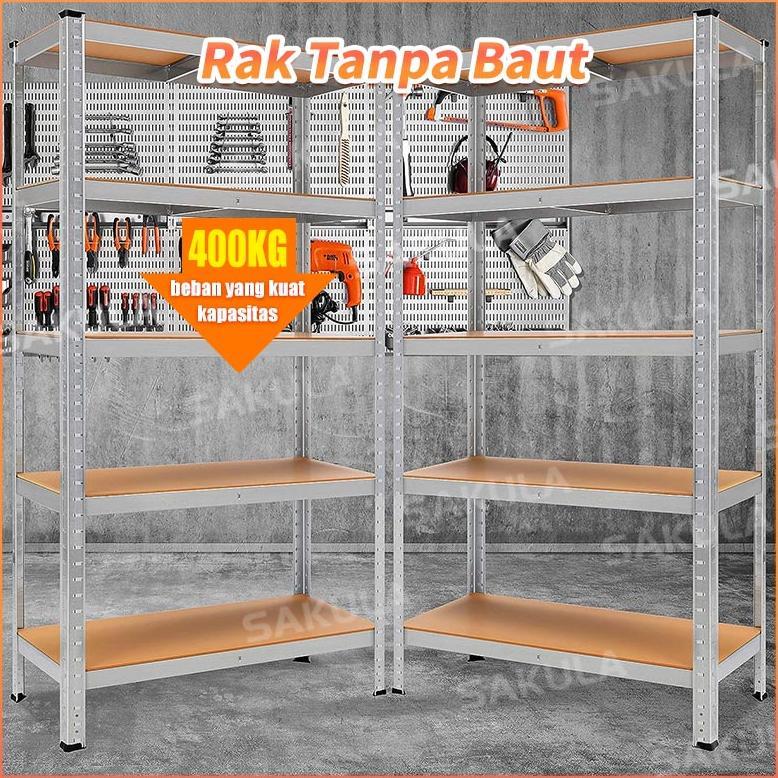 Hanya di SurabayaSakula Rak susun Rak besi Rak besi siku lubang Rak susun serbaguna/Rak gudang /Rak 