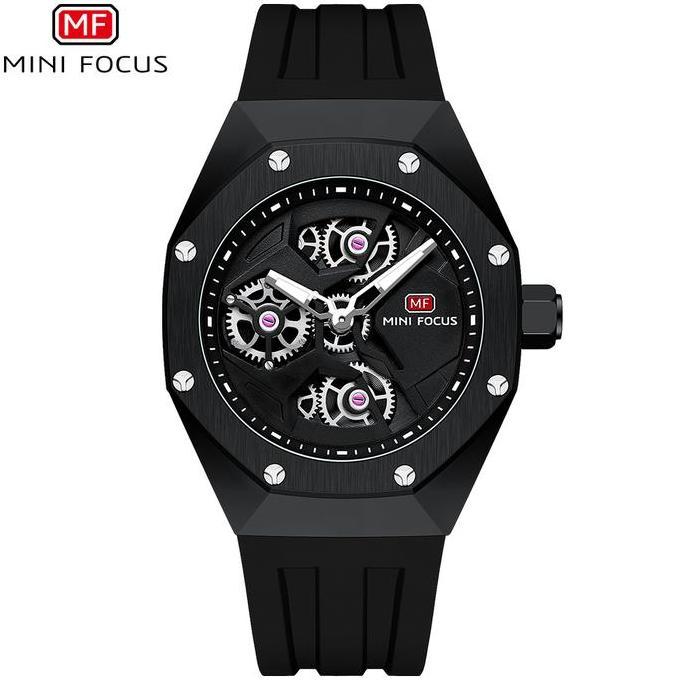 Jam Tangan Exclusive Pria Mini Focus Rotating Wheels Original Anti Air