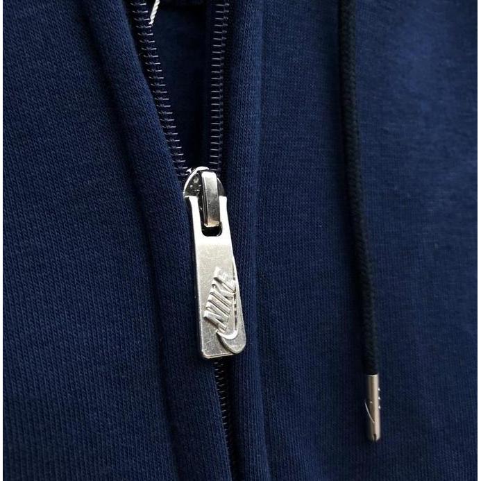 jaket jacket sweater nike hoodie basic classic zipper orinal - blue