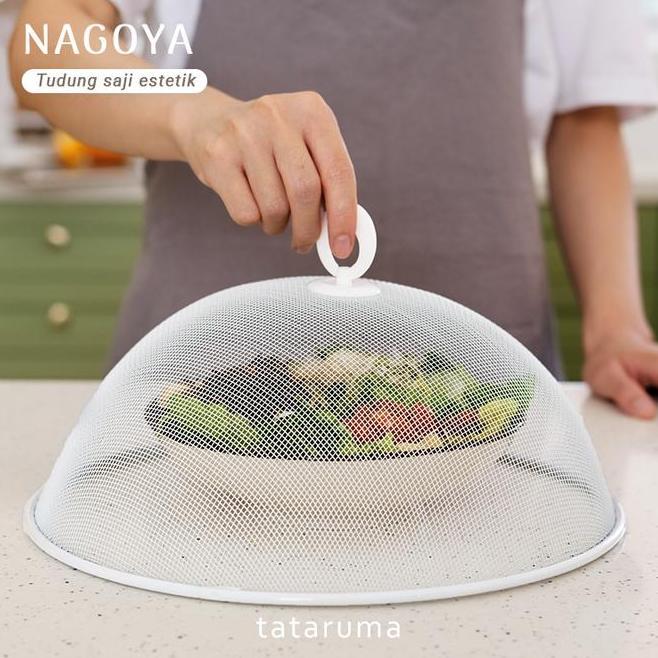 Nagoya Bulat Tudung Saji Stainless Kotak Bulat Putih Estetik