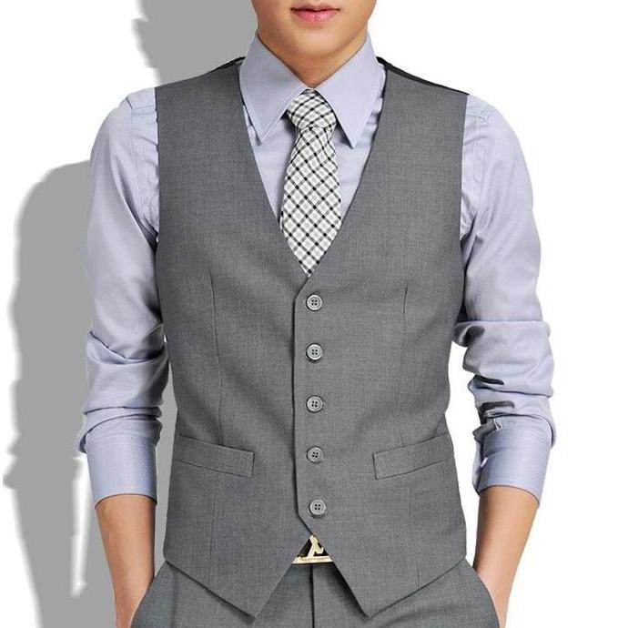 Rompi Vest Pria Katun Abu Tua ROM 433