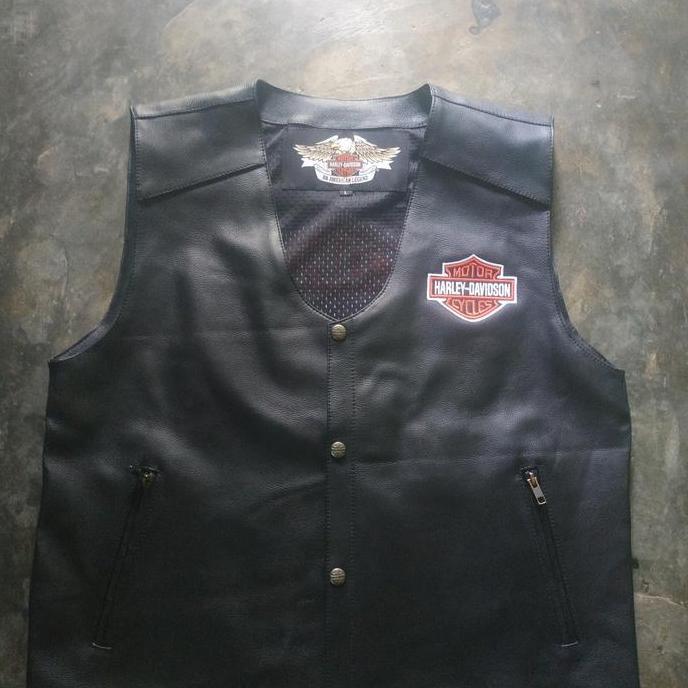 Rompi kulit asli harley Davidson vest bikers