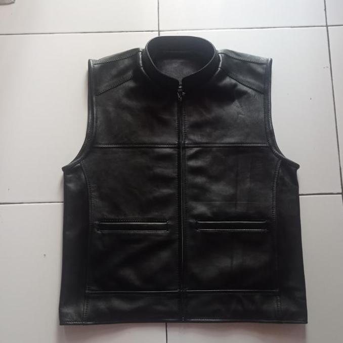 vest kulit asli,vest biker,rompi kulit asli