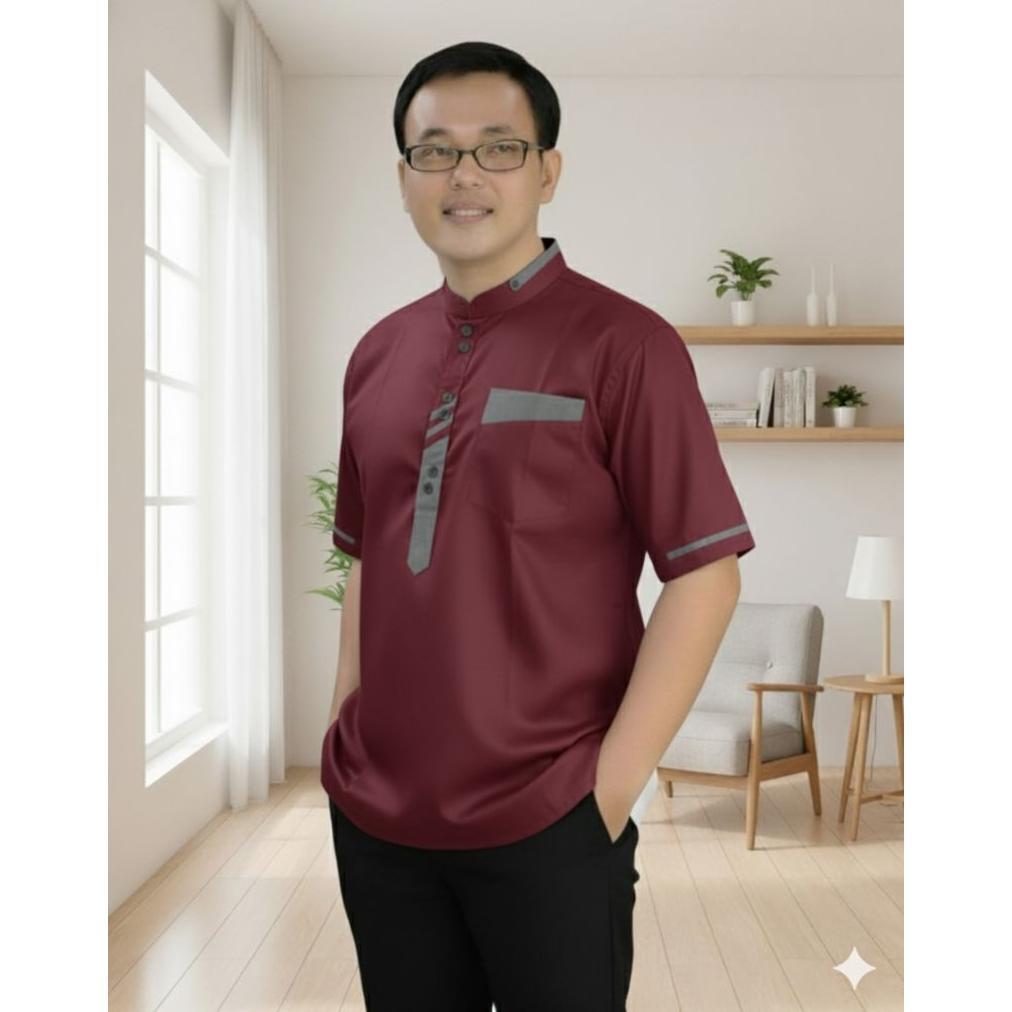 Pelitajaya - Koko Kurta Baju Pria Dewasa Lengan Pendek Katun Toyobo - 100% Ori