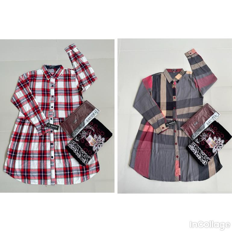 STELAN TUNIK HARA + SARUNG AQIL + HIJAB