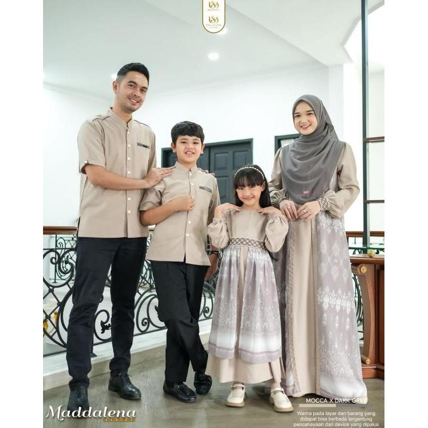 Super Murah, Sarimbit Maddalena Series Warna Mocca X Drak Grey By Isa Hijab Baju Dewasa Gamis Mewah 