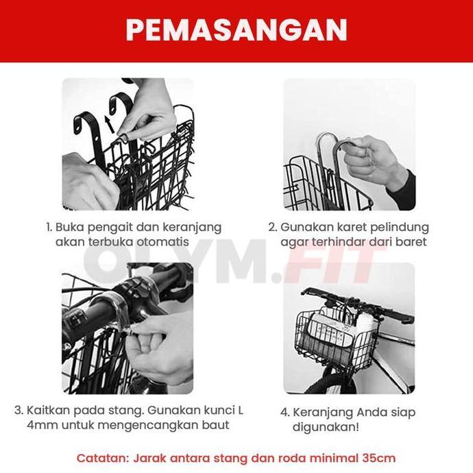 Keranjang Sepeda Lipat Foldable Basket Untuk Sepeda Dewasa MTB Lipat