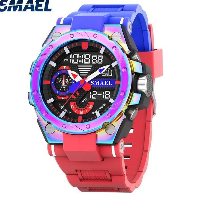 Jam Tangan Analog Digital Pria Wanita SPORT Merk SMAEL Digital 8060