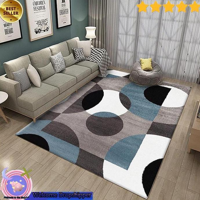 RULVOM AARDMAN Karpet Lantai Ruang Tamu Abstrak Bulu Lembut Anti Slip