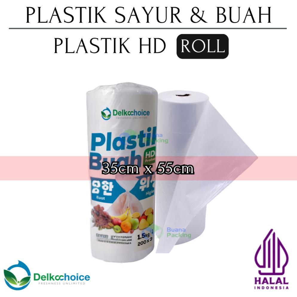 DELKOCHOICE PLASTIK BUAH / PLASTIK SAYUR / PLASTIK HD ROLL 35x55