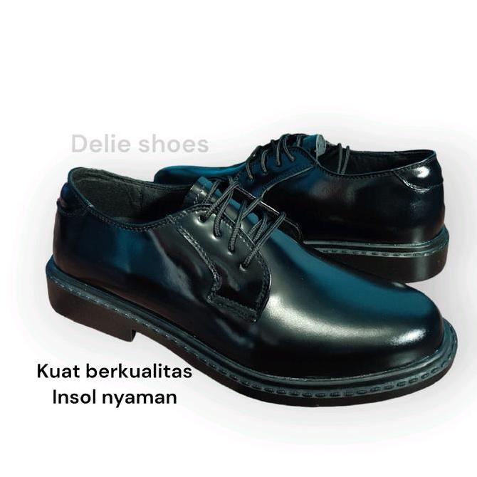 Sepatu pdh model jatah tnipolri putih delie Shoes/Sepatu pdu dinas kantoran/sepatu pantofel pria