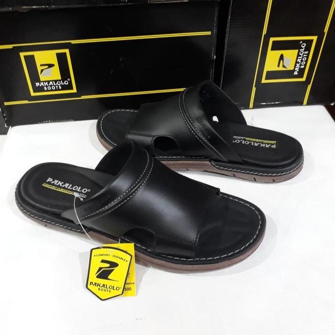 sandal casual pria kulit asli Pakalolo orinal n0945 hitam
