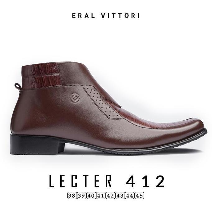 ERAL VITTORI - Sepatu Pantofel Pria Kulit Lecter 412 Coklat