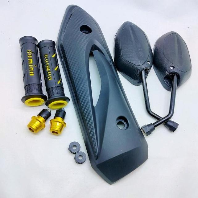 Cover Tameng Knalpot Paket Hemat Tameng Knalpot Beat Karbu+ Hangrip Sisik+. Jalu Stang+ Spion Beat H