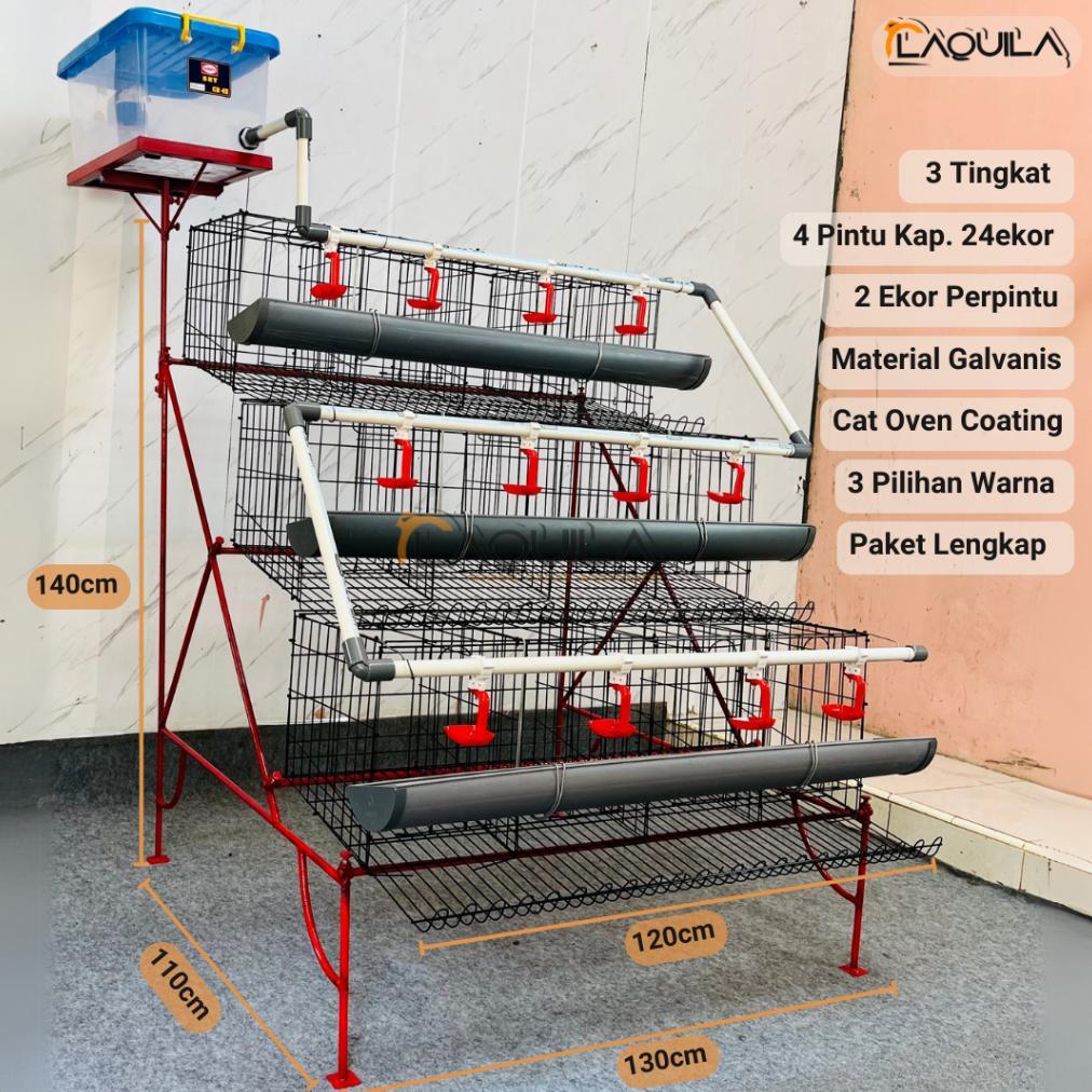 Paket Kandang Ayam Petelur Fullset 3 Tingkat Aksesoris Lengkap Rumahan Modern
