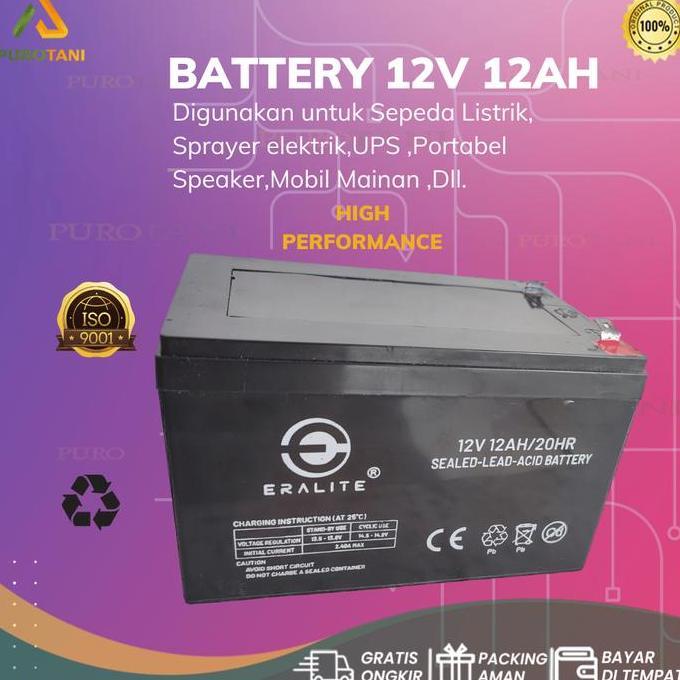 Aki Ups Sprayer Sepeda Listrik Aki Selis 12V 12Ah Baterai Sepeda Listrik Motor Listrik