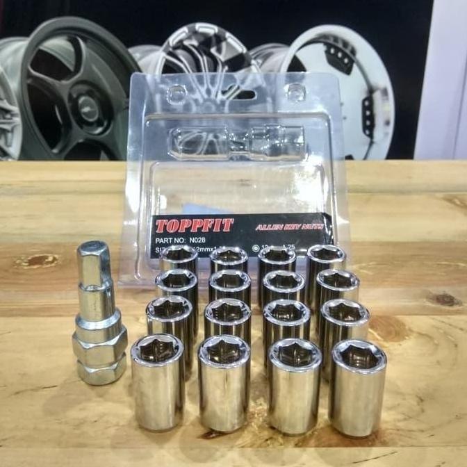 Lug Nut Baut Mur Seneka + Kunci L Universal Untuk Velg Racing Livina Best Quality