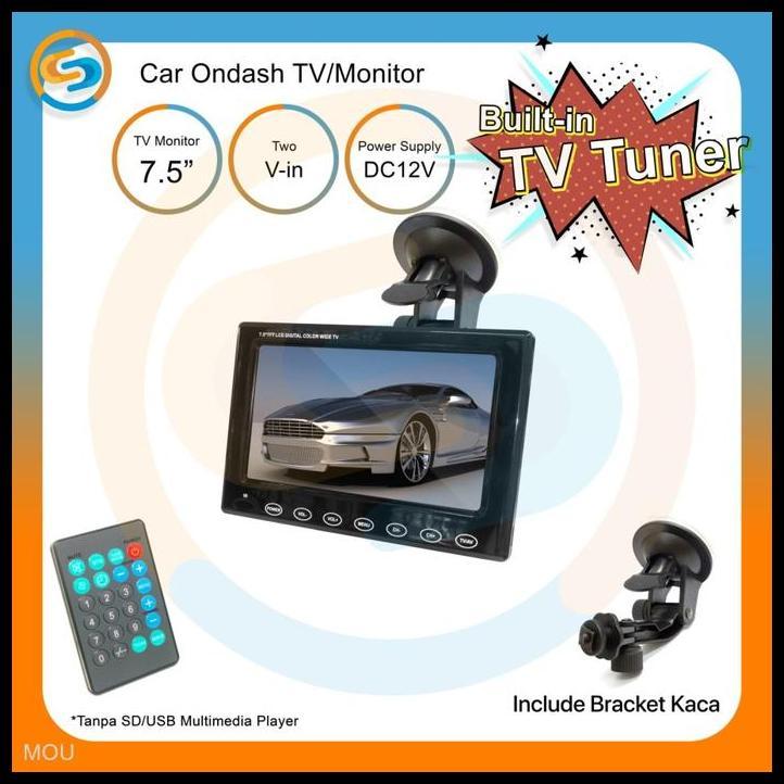 DISKON CAR ONDASH TV MONITOR 7.5 INCH TEMPEL KACA / ONDASH TV MONITOR UNIVERSAL 