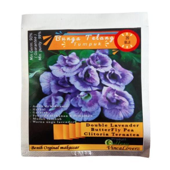 :::::::] Benih Bibit Bunga Telang Tumpuk Lavender 20 Biji Tanaman Hias Herbal