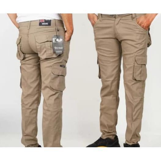 celana cargo panjang kantong banyak polos