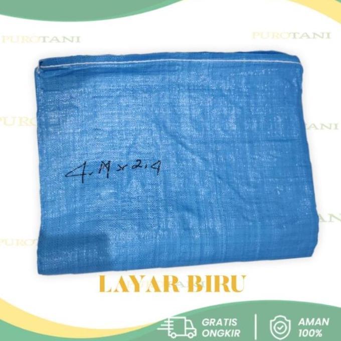 Layar Gelaran Padi Serbaguna Layar Biru Terpal Jemur Padi Telasar Hamparan Serbaguna Jemur Gabah