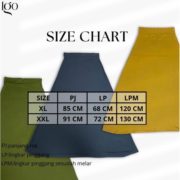 DISKON ROK PANJANG STANDAR & JUMBO SPANDEKS JERSEY LEMBUT / ROK PAYUNG JERSEY / ROK PANJANG WANITA /