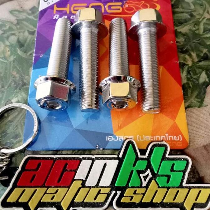 BAUT KNALPOT BEAT SCOOPY STAINLESS 2KUNCI HENG ORIGINAL (2BAUT)