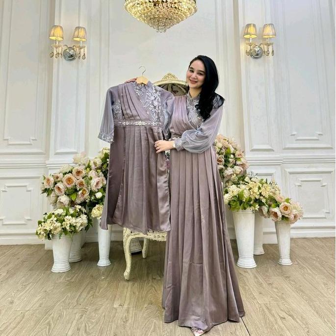 Super Murah, Couple Dress Nagita Ibu Anak Dress Muslim Anak Gamis Lebaran Baju Pesta Outfit Kondanga