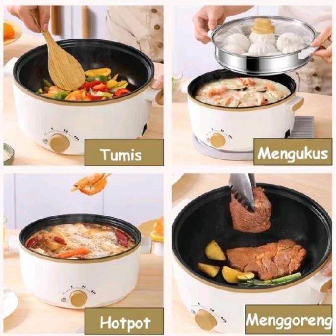 PANCI LISTRIK JUMBO 3 LITER BESAR SERBAGUNA MULTIFUNGSI DENGAN KUKUSAN LOW WAT STREAMER ORIGINAL DAN