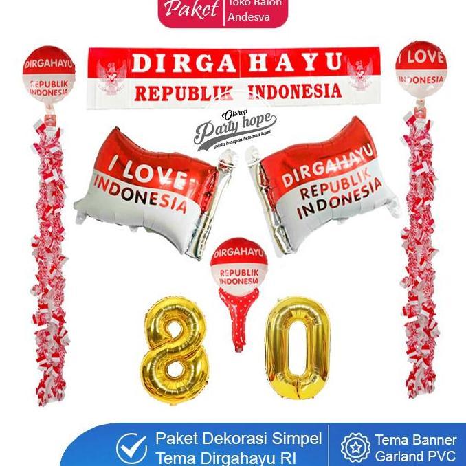 NEW PAKET DEKORASI HUT RI GARLAND PVC / AKSESORIS DEKORASI DIRGAHAYU RI BEST