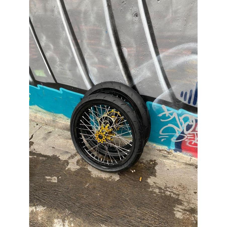 WHEELSET SUPERMOTO SUREX SUPERMINI CRF 150L 160/185 SEMI CACING Original