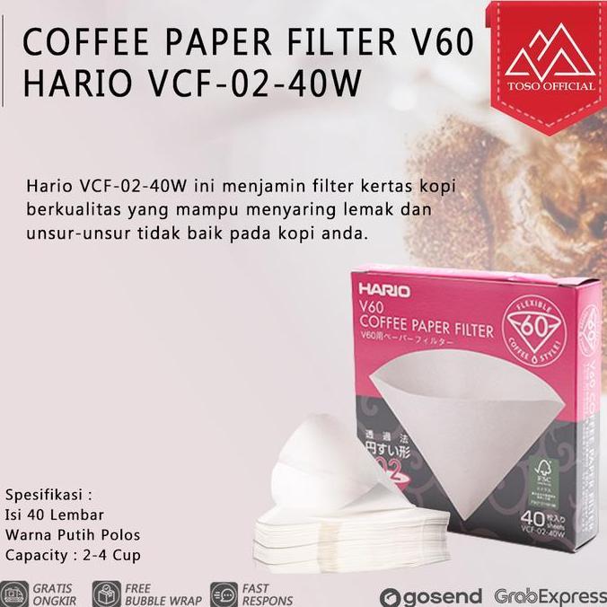 Filter Paper Hario V60 Size 02, Coffee Paper Filter Saringan Kertas