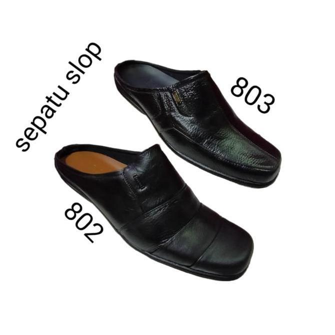 sepatu slop kulit asli/slip on pria/bustong pria warna putih