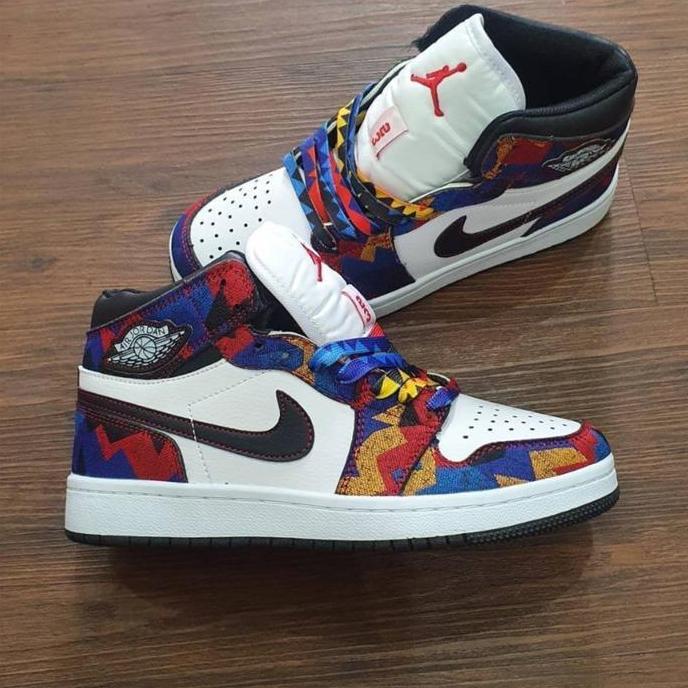 Sepatu Sneakers Basket Pria Wanita AJ 1 Hh Low Nothing But Net BNIB