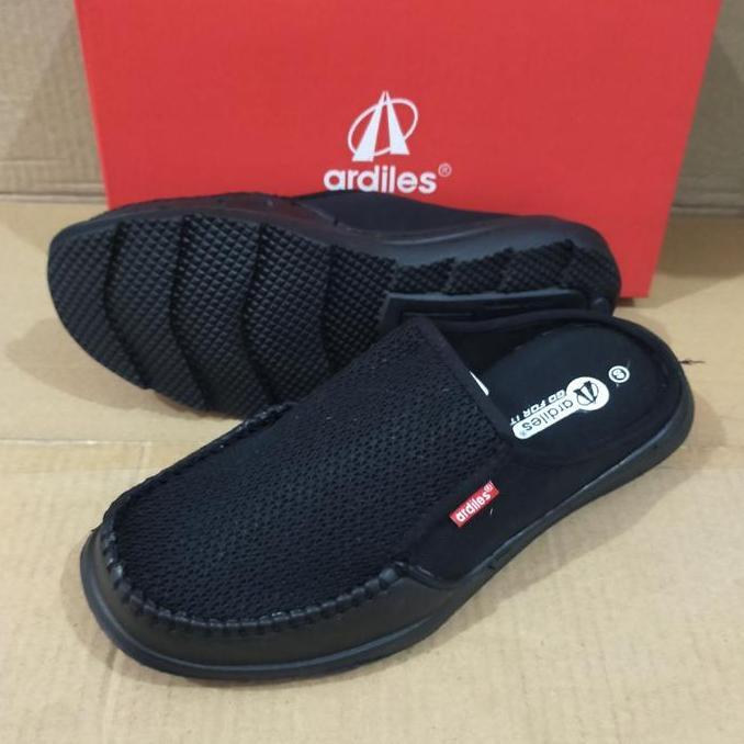 Sepatu sandal selop karet pria Ardiles Chester -hitam orinal