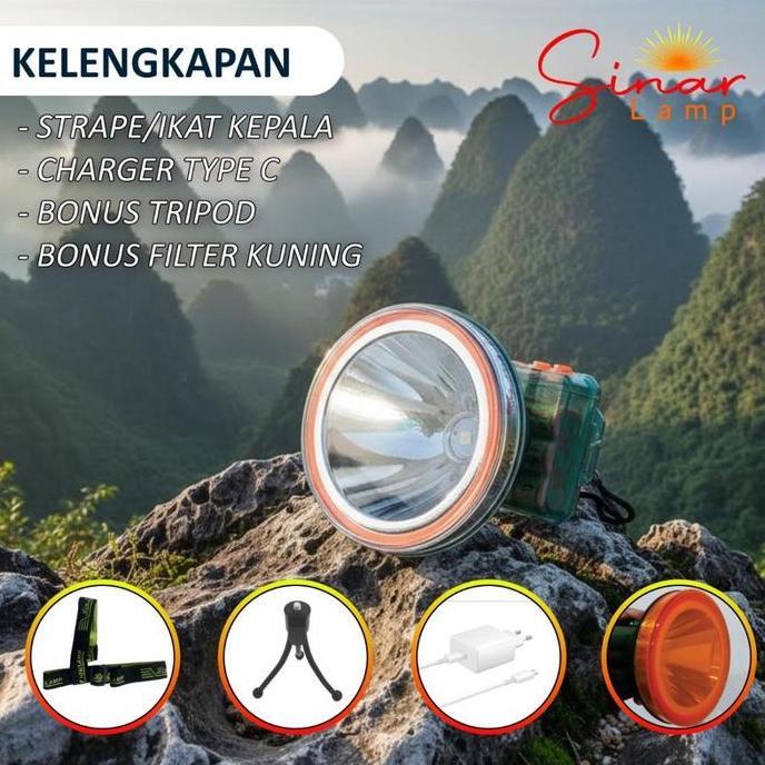 Sabdaa317 - Senter Kepala / Headlamp Jinlong Jl 1102 Waterproof / Tahan Air 500 Watt Super Terang Ba