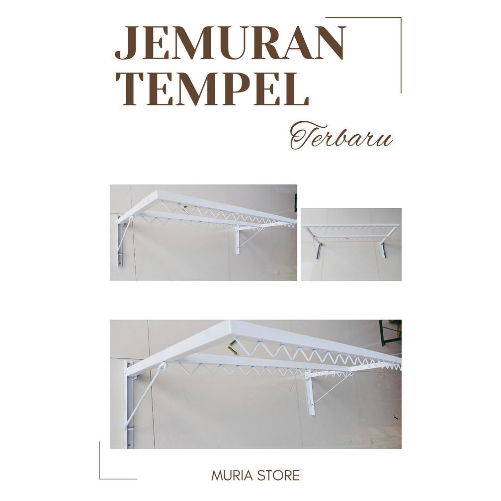 Jemuran Baju Lipat Tempel Tembok Lifting Hanger Gantungan Pakaian Jemuran Handuk Tempel Dinding