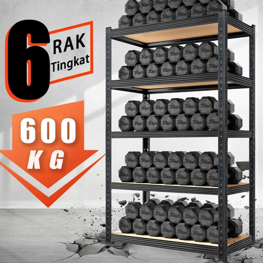 [Surabaya Express]Rak Besi Siku 6 Susun Rak Gudang Serbaguna Rak Gudang Rak Dapur Rak Supermarket Ra