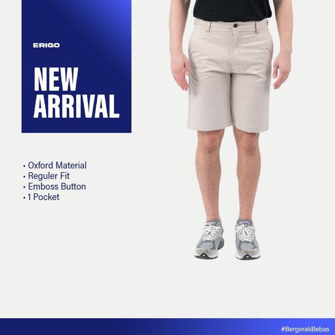 Erigo Chino Short Flexi Fit Rodolfo Beige - Celana Pendek Chino Unisex