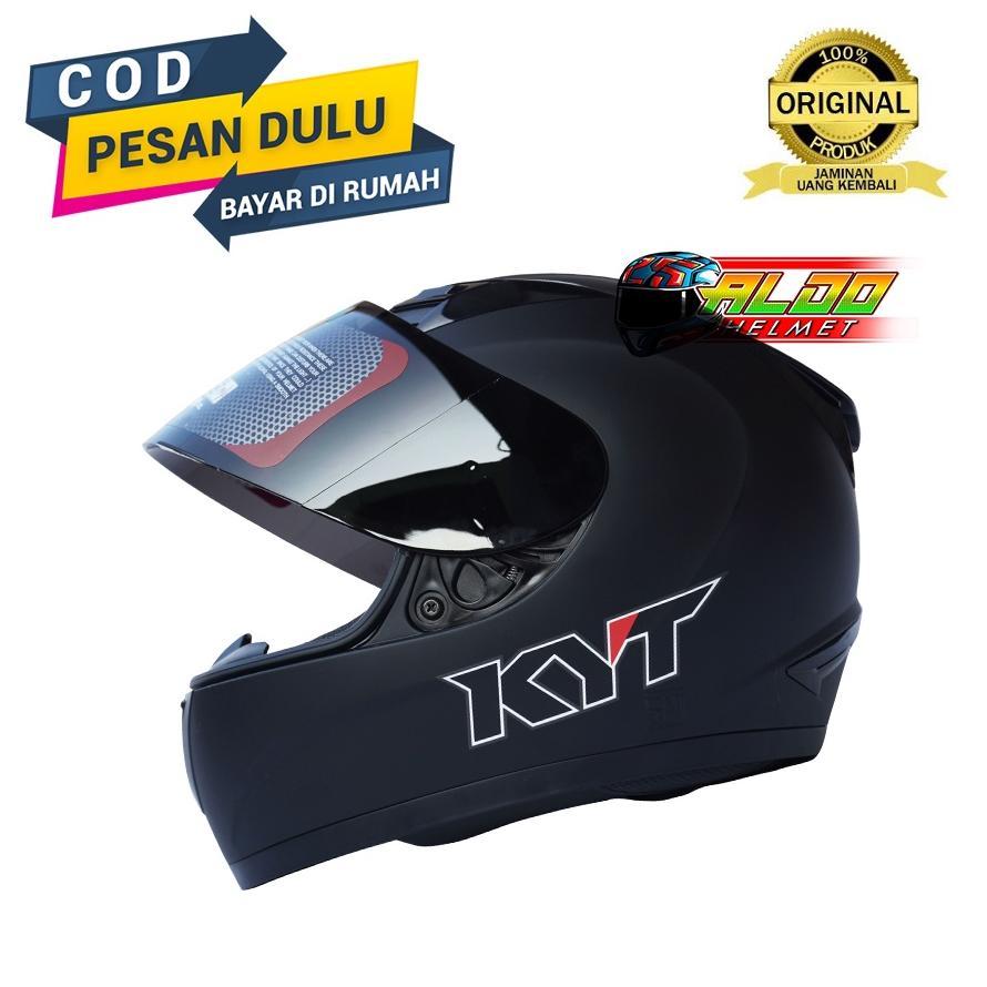 HELM KYT R10 BLACK DOFF KACA SMOKE | KYT R 10 | HELM FULL FACE | KYT SINGLE VISOR | ORIGINAL HELMET