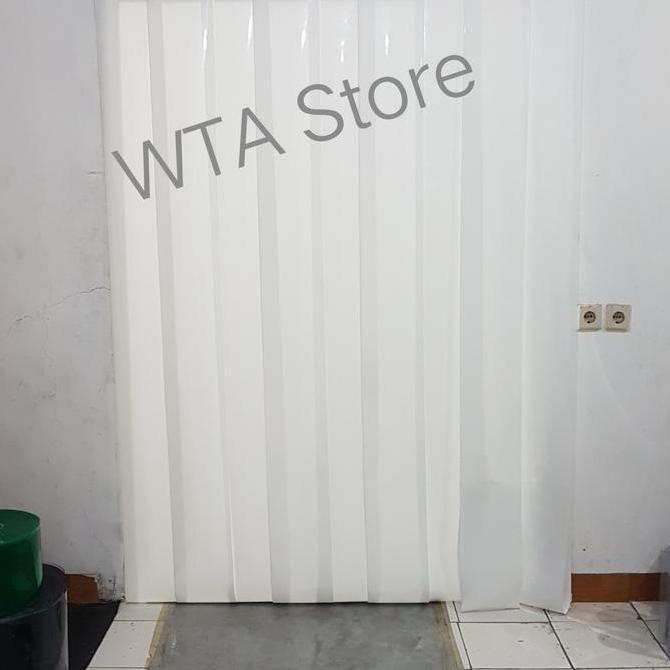 TIRAI PVC STRIP CURTAIN/GORDEN TIRAI PLASTIK per roll Putih Susu murah