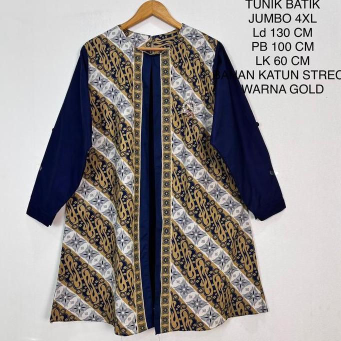 Tunik Batik Jumbo Ld 130 Cm Model Kekinian - Naila Tunik