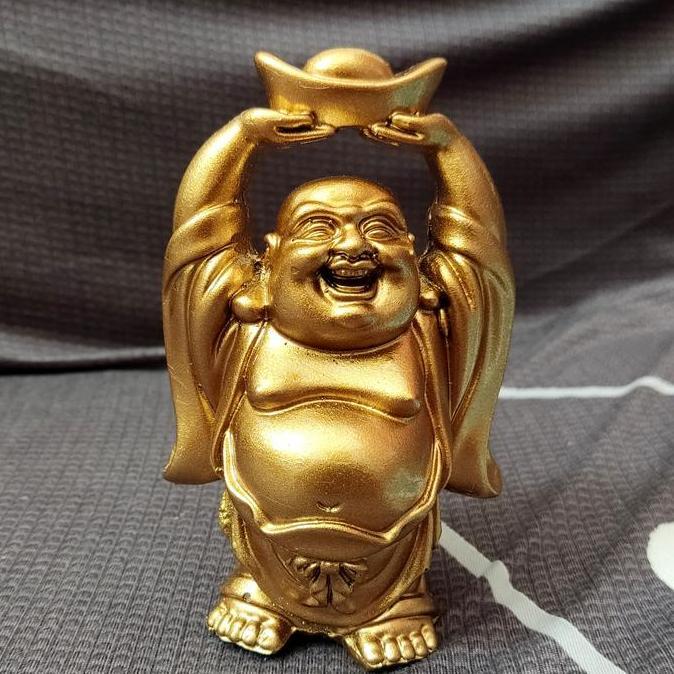 Patung Pajangan Buddha Budha Julai Julaihud Tertawa Tawa Gembira Emas